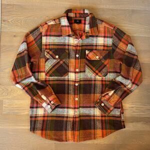Obey Clothing Homebound Heavy Flannel Shirt Shacket Plaid Mens Size Medium